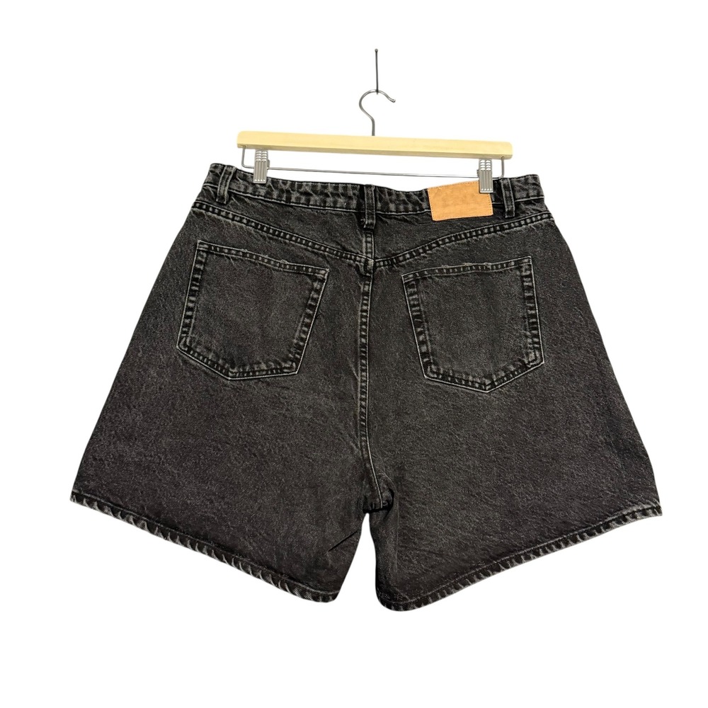 Zara | High Waisted Faded Black Denim Shorts Cotton Size US 14 - Picture 4 of 12
